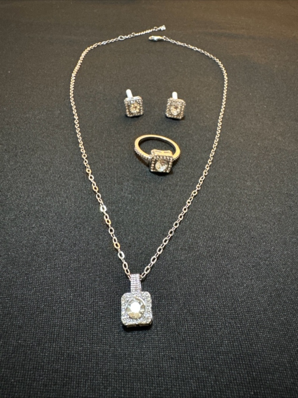Set of necklaces, earrings, ring silverware for women casual wear New